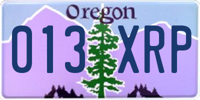 OR license plate 013XRP