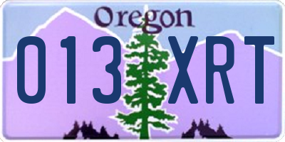 OR license plate 013XRT