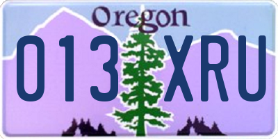 OR license plate 013XRU