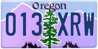 OR license plate 013XRW
