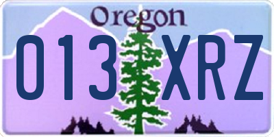 OR license plate 013XRZ