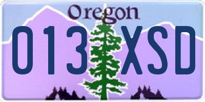 OR license plate 013XSD