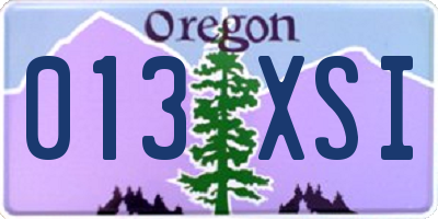 OR license plate 013XSI