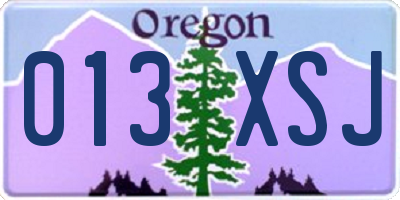 OR license plate 013XSJ