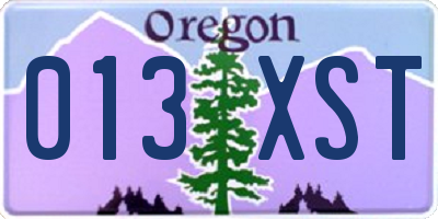 OR license plate 013XST