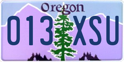 OR license plate 013XSU