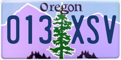OR license plate 013XSV