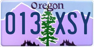 OR license plate 013XSY