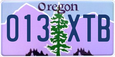 OR license plate 013XTB