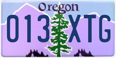 OR license plate 013XTG