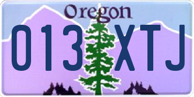 OR license plate 013XTJ