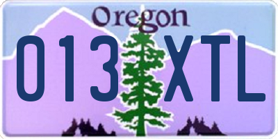 OR license plate 013XTL