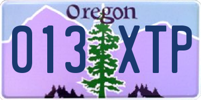 OR license plate 013XTP
