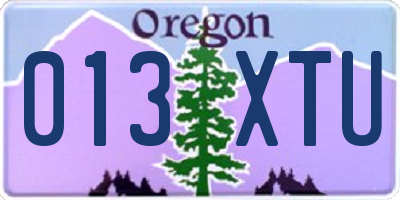 OR license plate 013XTU