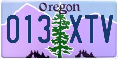 OR license plate 013XTV