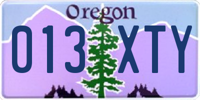 OR license plate 013XTY