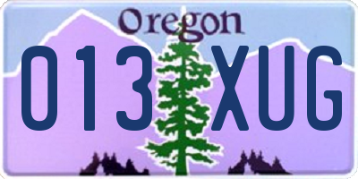 OR license plate 013XUG