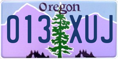 OR license plate 013XUJ