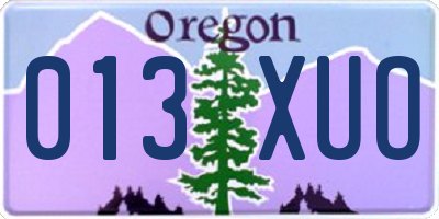 OR license plate 013XUO