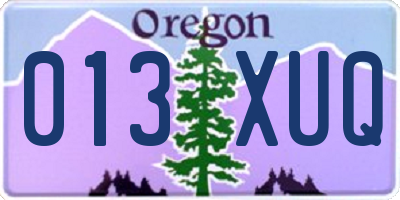 OR license plate 013XUQ