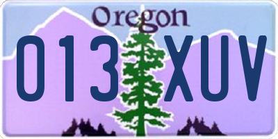 OR license plate 013XUV
