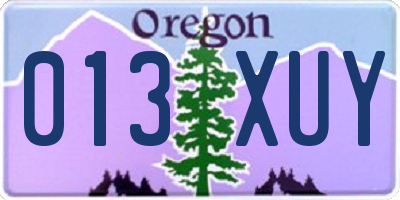 OR license plate 013XUY