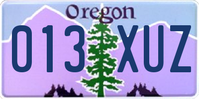 OR license plate 013XUZ