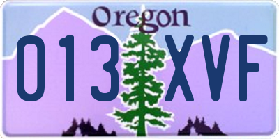 OR license plate 013XVF