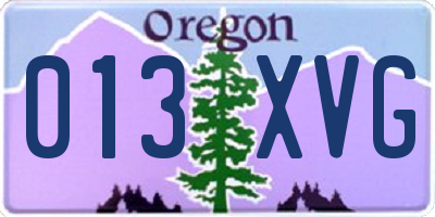 OR license plate 013XVG