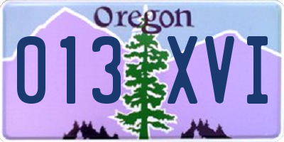 OR license plate 013XVI