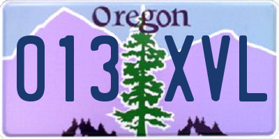 OR license plate 013XVL