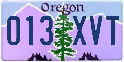 OR license plate 013XVT