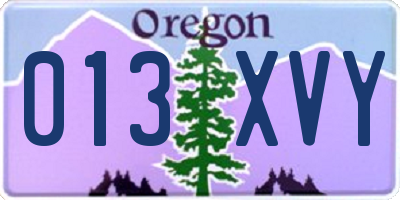 OR license plate 013XVY