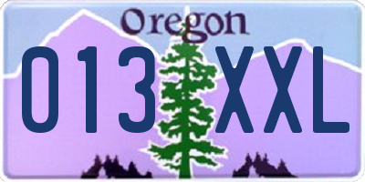 OR license plate 013XXL