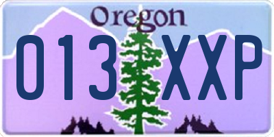 OR license plate 013XXP