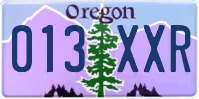 OR license plate 013XXR