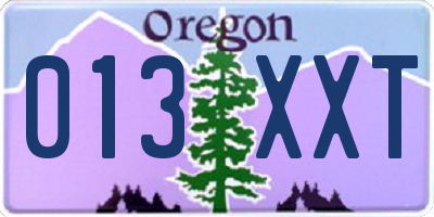 OR license plate 013XXT