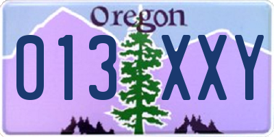 OR license plate 013XXY