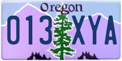 OR license plate 013XYA