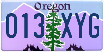 OR license plate 013XYG