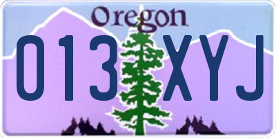 OR license plate 013XYJ