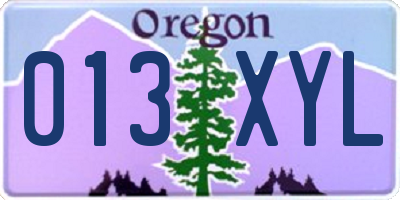 OR license plate 013XYL