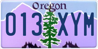 OR license plate 013XYM