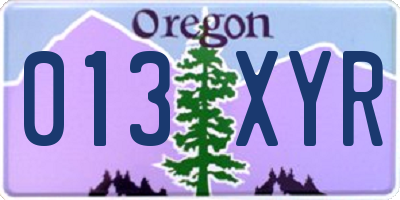 OR license plate 013XYR