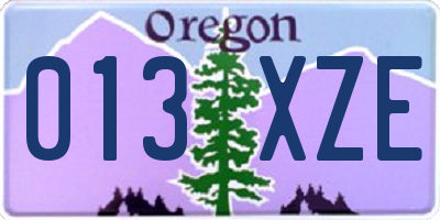 OR license plate 013XZE