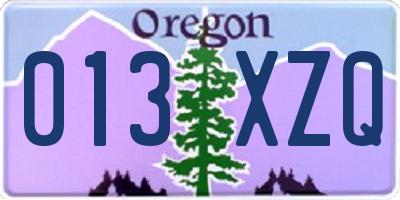 OR license plate 013XZQ
