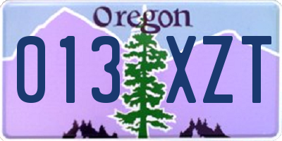 OR license plate 013XZT