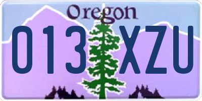 OR license plate 013XZU
