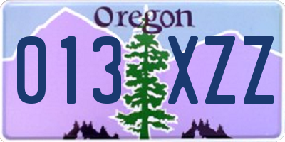 OR license plate 013XZZ