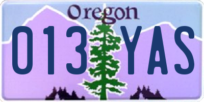 OR license plate 013YAS